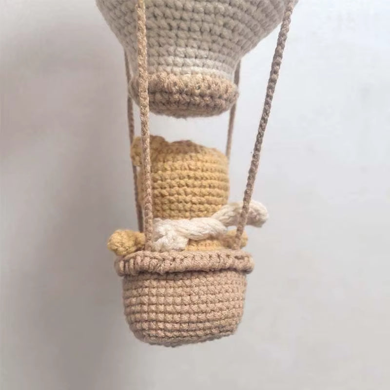 Handmade Crochet Hot Air Balloon – Boho Nursery Wall Hanging & Kids Room Decor