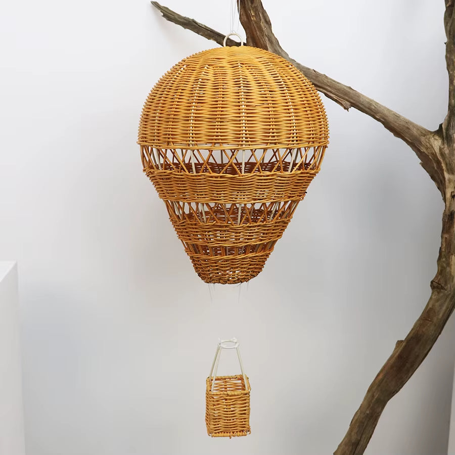 Handmade Rattan Hot Air Balloon – Nordic Wall Hanging & Kids Room Decoration