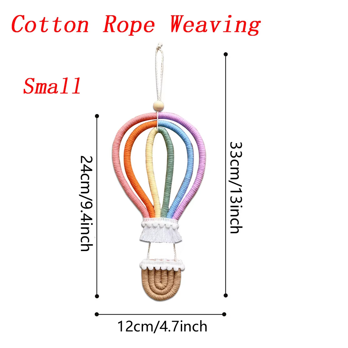 Handmade Rattan Hot Air Balloon – Nordic Wall Hanging & Kids Room Decoration