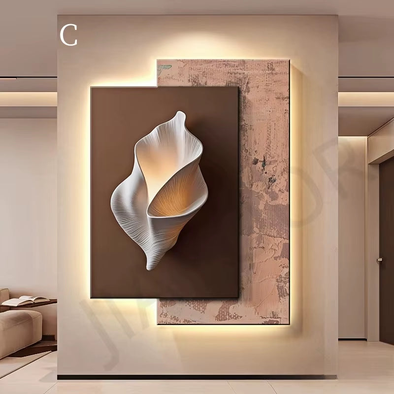 Modern LED Wall Lamp – Minimalist Crystal & Porcelain Mural Light for Living Room, Corridor, and Home Décor