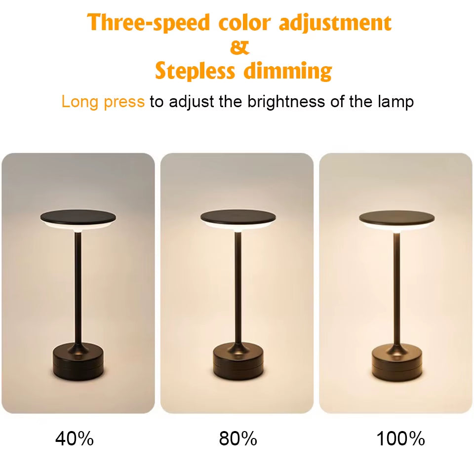 LED Touch Table Lamp – USB Rechargeable Portable Night Light for Bedroom, Reading, Hotel & Bar