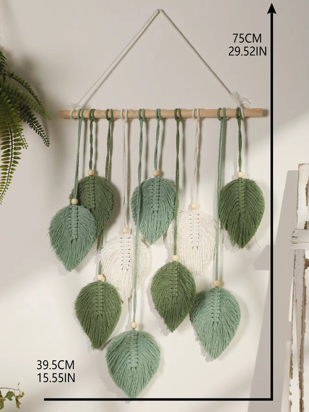 Leaf Macrame Wall Hanging – Boho Tapestry with Tassels for Living Room, Bedroom & Aesthetic Home Decor