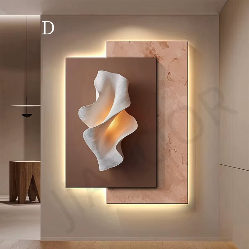 Modern LED Wall Lamp – Minimalist Crystal & Porcelain Mural Light for Living Room, Corridor, and Home Décor
