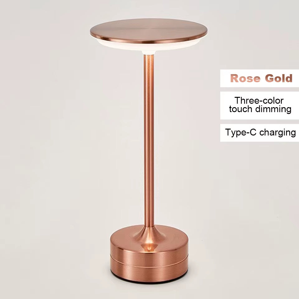 LED Touch Table Lamp – USB Rechargeable Portable Night Light for Bedroom, Reading, Hotel & Bar