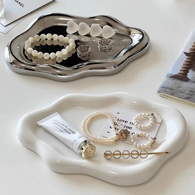 Cloud-Shaped Jewelry Tray – Decorative Vanity Plate for Rings, Earrings & Bracelets