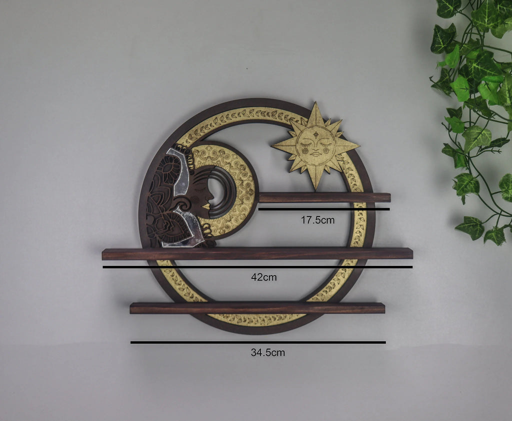 Coppermoon Sun & Moon Spiritual Wall Art – Handmade Celestial Decor for Meditation & Altar Spaces