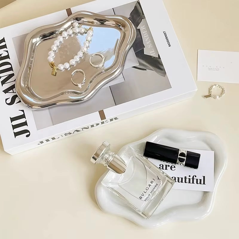 Cloud-Shaped Jewelry Tray – Decorative Vanity Plate for Rings, Earrings & Bracelets