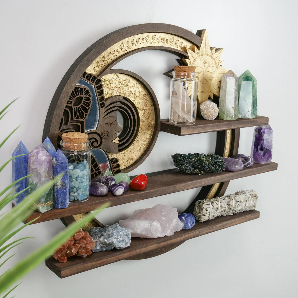 Coppermoon Sun & Moon Spiritual Wall Art – Handmade Celestial Decor for Meditation & Altar Spaces