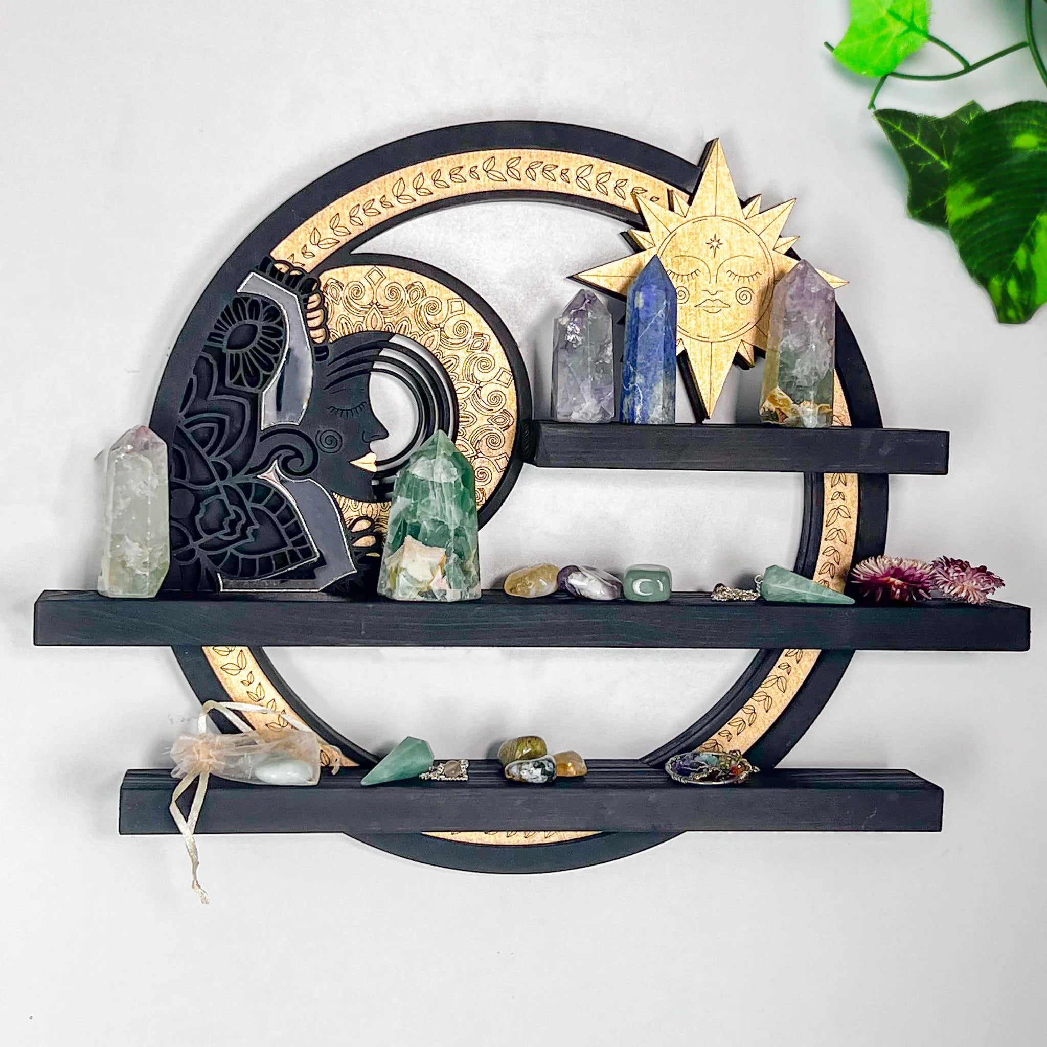 Coppermoon Sun & Moon Spiritual Wall Art – Handmade Celestial Decor for Meditation & Altar Spaces