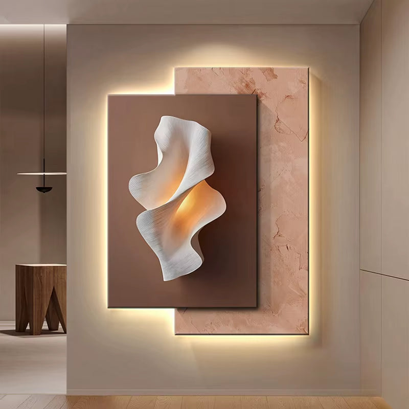 Modern LED Wall Lamp – Minimalist Crystal & Porcelain Mural Light for Living Room, Corridor, and Home Décor
