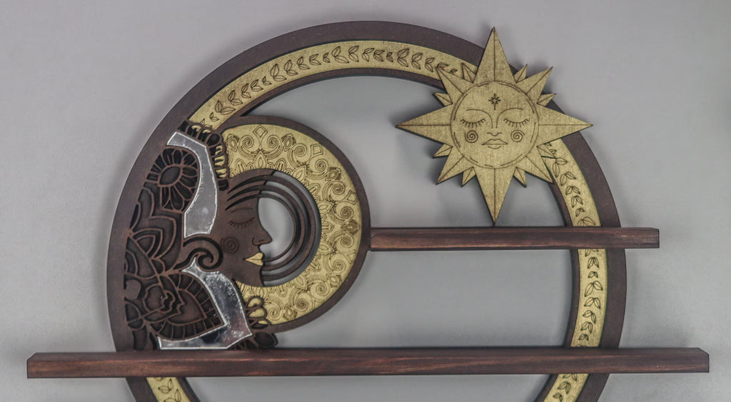 Coppermoon Sun & Moon Spiritual Wall Art – Handmade Celestial Decor for Meditation & Altar Spaces