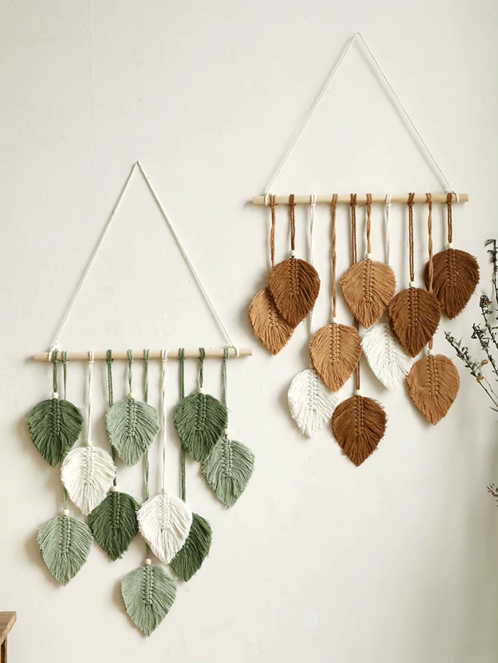Leaf Macrame Wall Hanging – Boho Tapestry with Tassels for Living Room, Bedroom & Aesthetic Home Decor