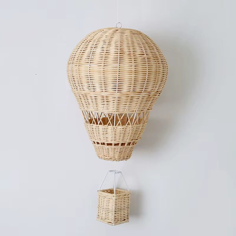 Handmade Rattan Hot Air Balloon – Nordic Wall Hanging & Kids Room Decoration