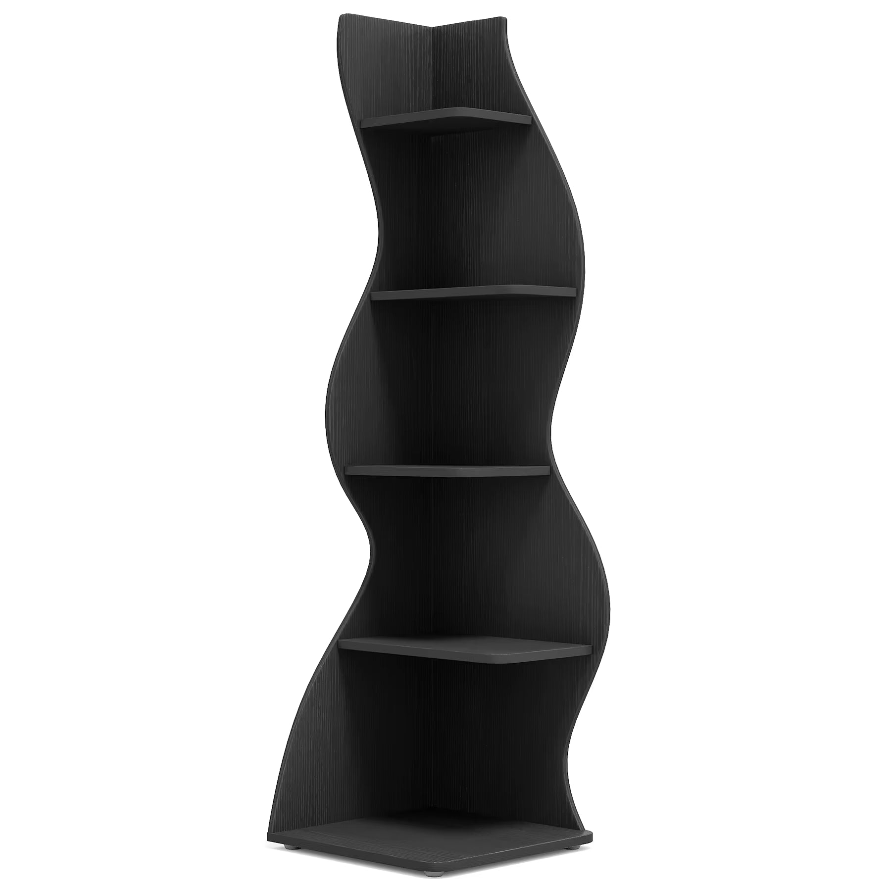 Modern 5-Tier Corner Shelf – White Wall Corner Bookshelf & Storage Unit