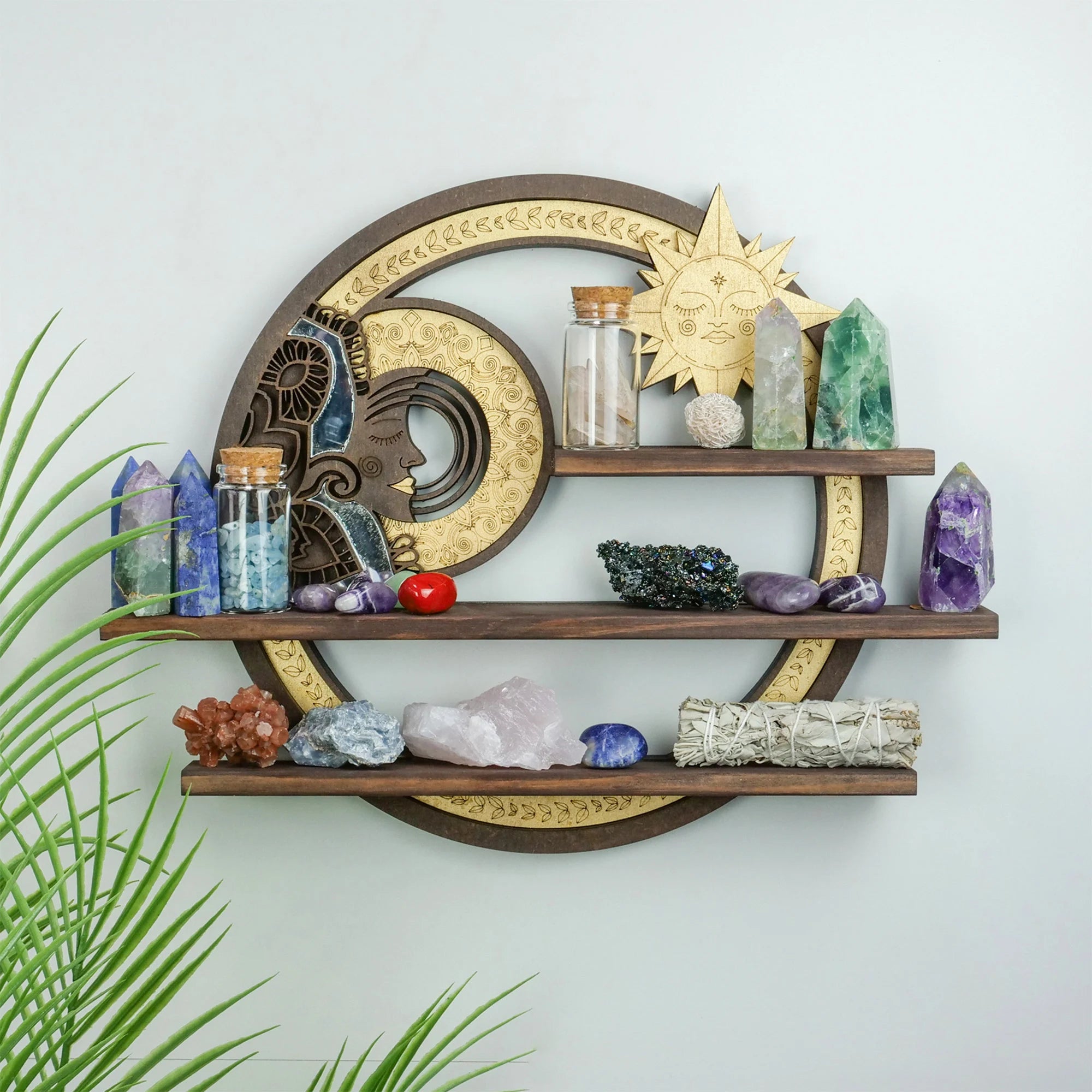 Coppermoon Sun & Moon Spiritual Wall Art – Handmade Celestial Decor for Meditation & Altar Spaces