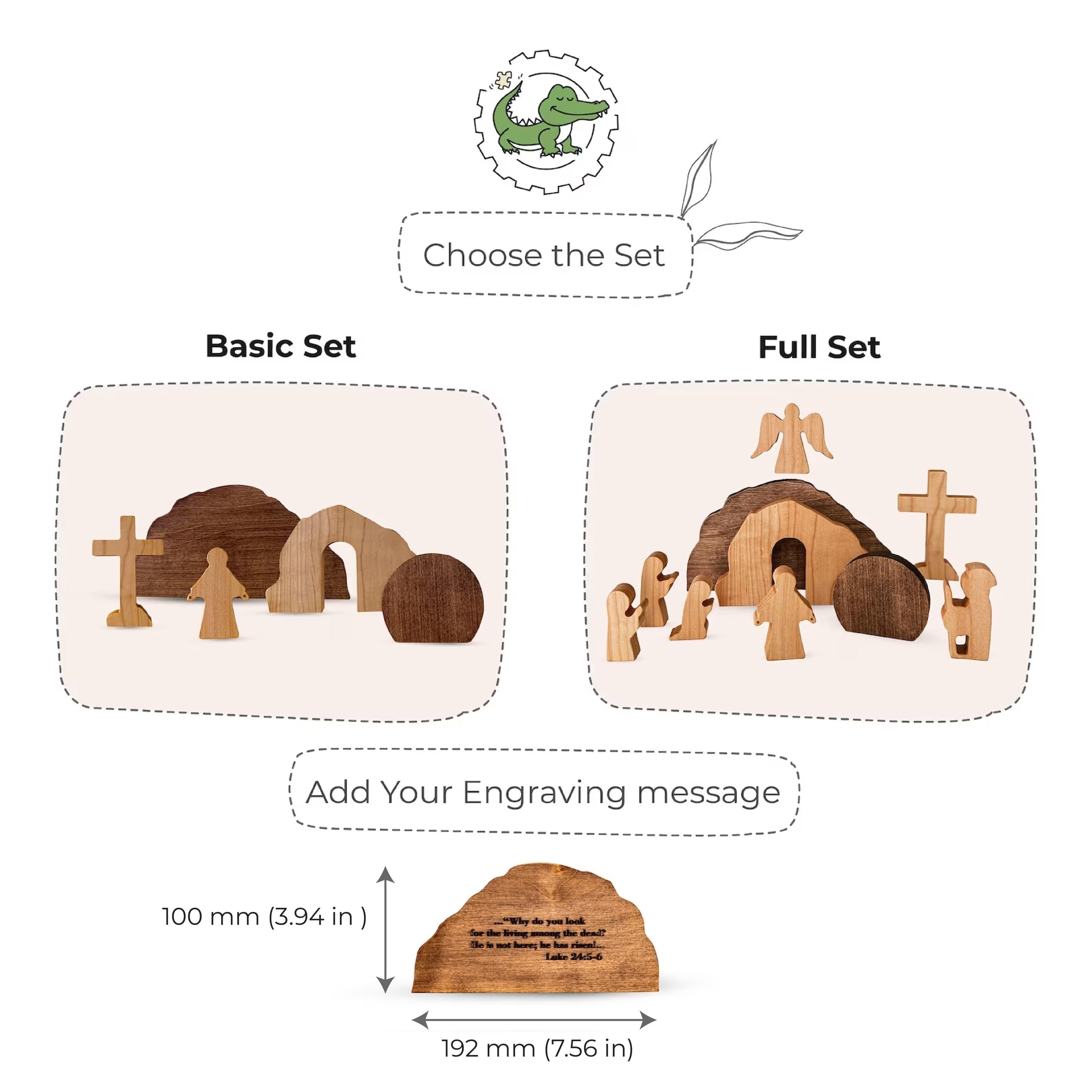 Handmade Wooden Resurrection Scene – Christian Easter Decor & Religious Keepsake Gift